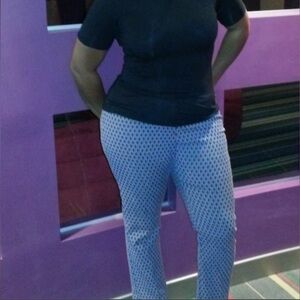 Worthington Geometric Ankle Crop Pants Size 14 Career Office Cigarette Pants